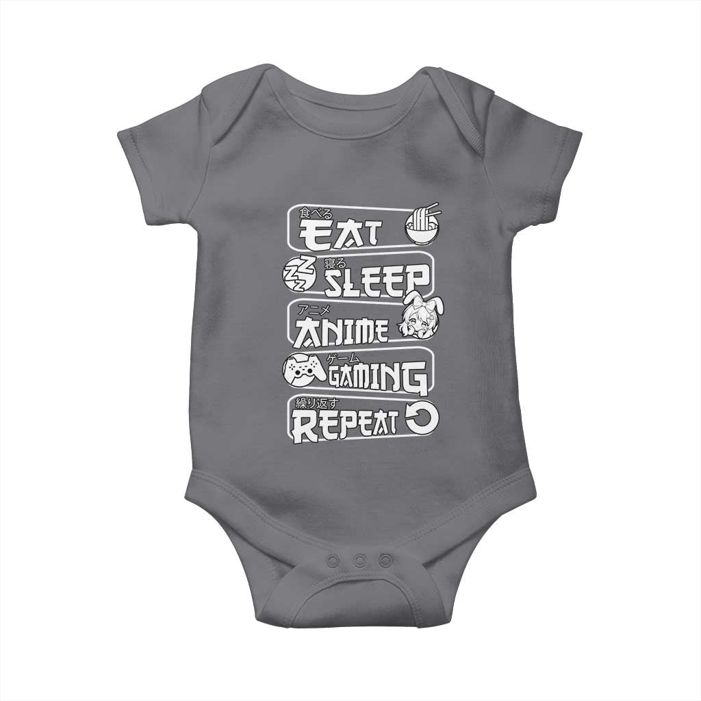 Eat Sleep Anime Gaming Repeat Baby Onesie Otaku Gamer Manga Lover
