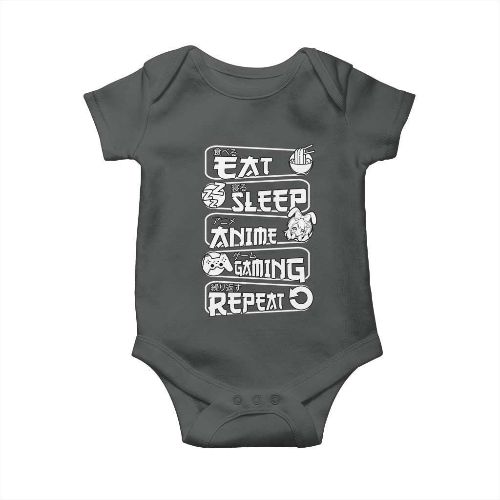 Eat Sleep Anime Gaming Repeat Baby Onesie Otaku Gamer Manga Lover