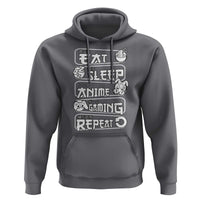Eat Sleep Anime Gaming Repeat Hoodie Otaku Gamer Manga Lover