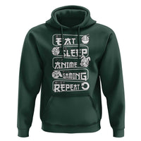 Eat Sleep Anime Gaming Repeat Hoodie Otaku Gamer Manga Lover