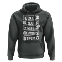 Eat Sleep Anime Gaming Repeat Hoodie Otaku Gamer Manga Lover