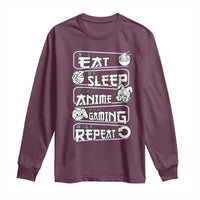 Eat Sleep Anime Gaming Repeat Long Sleeve Shirt Otaku Gamer Manga Lover