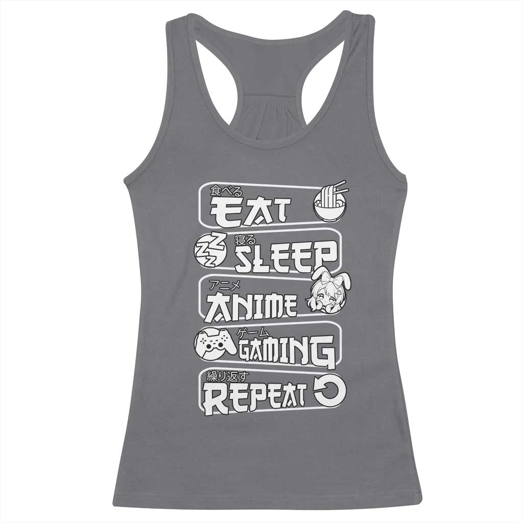 Eat Sleep Anime Gaming Repeat Racerback Tank Top Otaku Gamer Manga Lover
