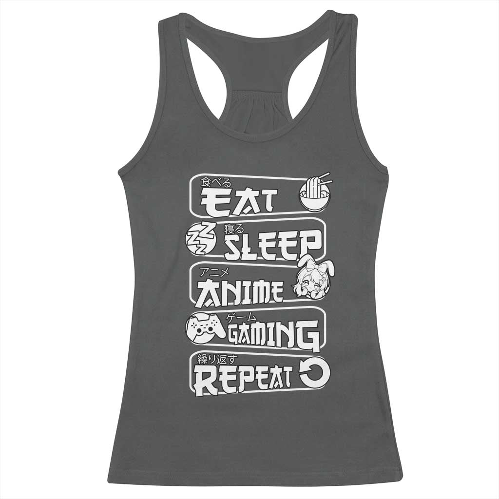 Eat Sleep Anime Gaming Repeat Racerback Tank Top Otaku Gamer Manga Lover