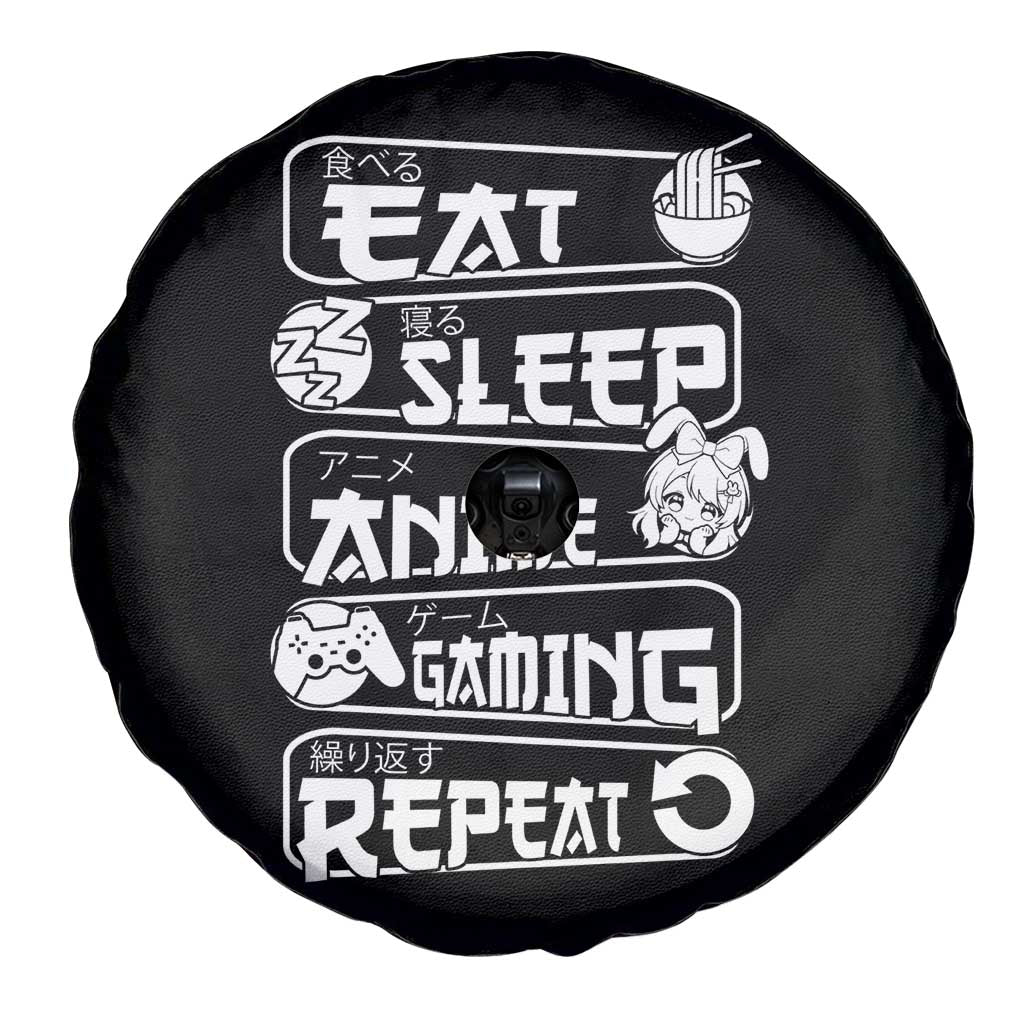 Eat Sleep Anime Gaming Repeat Spare Tire Cover Otaku Gamer Manga Lover