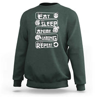 Eat Sleep Anime Gaming Repeat Sweatshirt Otaku Gamer Manga Lover - Wonder Print Shop