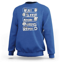 Eat Sleep Anime Gaming Repeat Sweatshirt Otaku Gamer Manga Lover - Wonder Print Shop