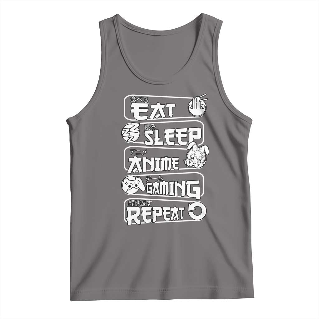 Eat Sleep Anime Gaming Repeat Tank Top Otaku Gamer Manga Lover