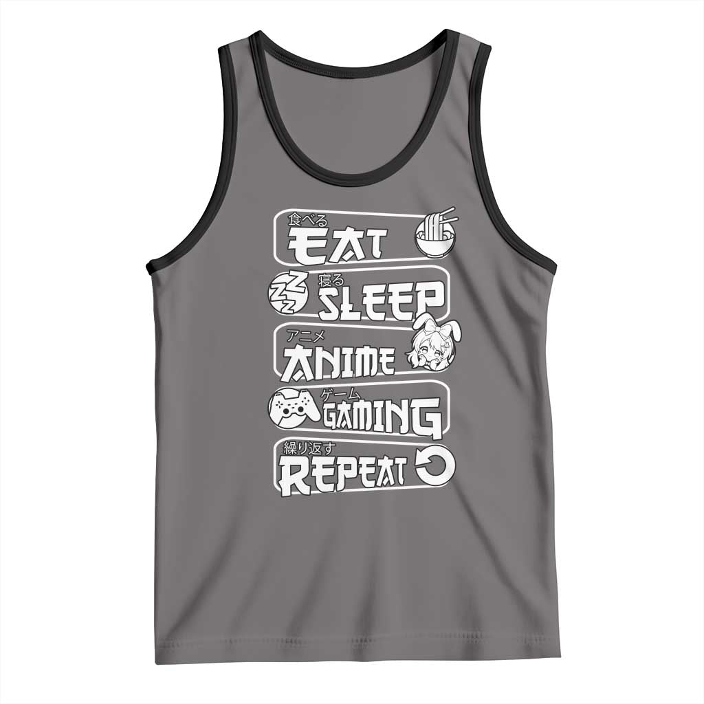 Eat Sleep Anime Gaming Repeat Tank Top Otaku Gamer Manga Lover