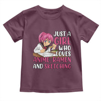 Just A Girl Who Loves Anime Ramen And Sketching Toddler T Shirt Japan Kawaii Otaku Manga Lover