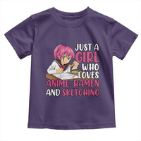 Just A Girl Who Loves Anime Ramen And Sketching Toddler T Shirt Japan Kawaii Otaku Manga Lover