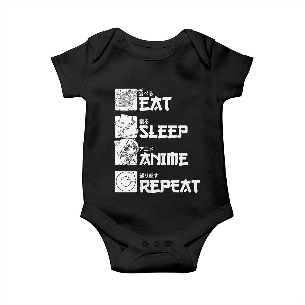 Eat Sleep Anime Repeat Baby Onesie Japan Otaku Manga Lover