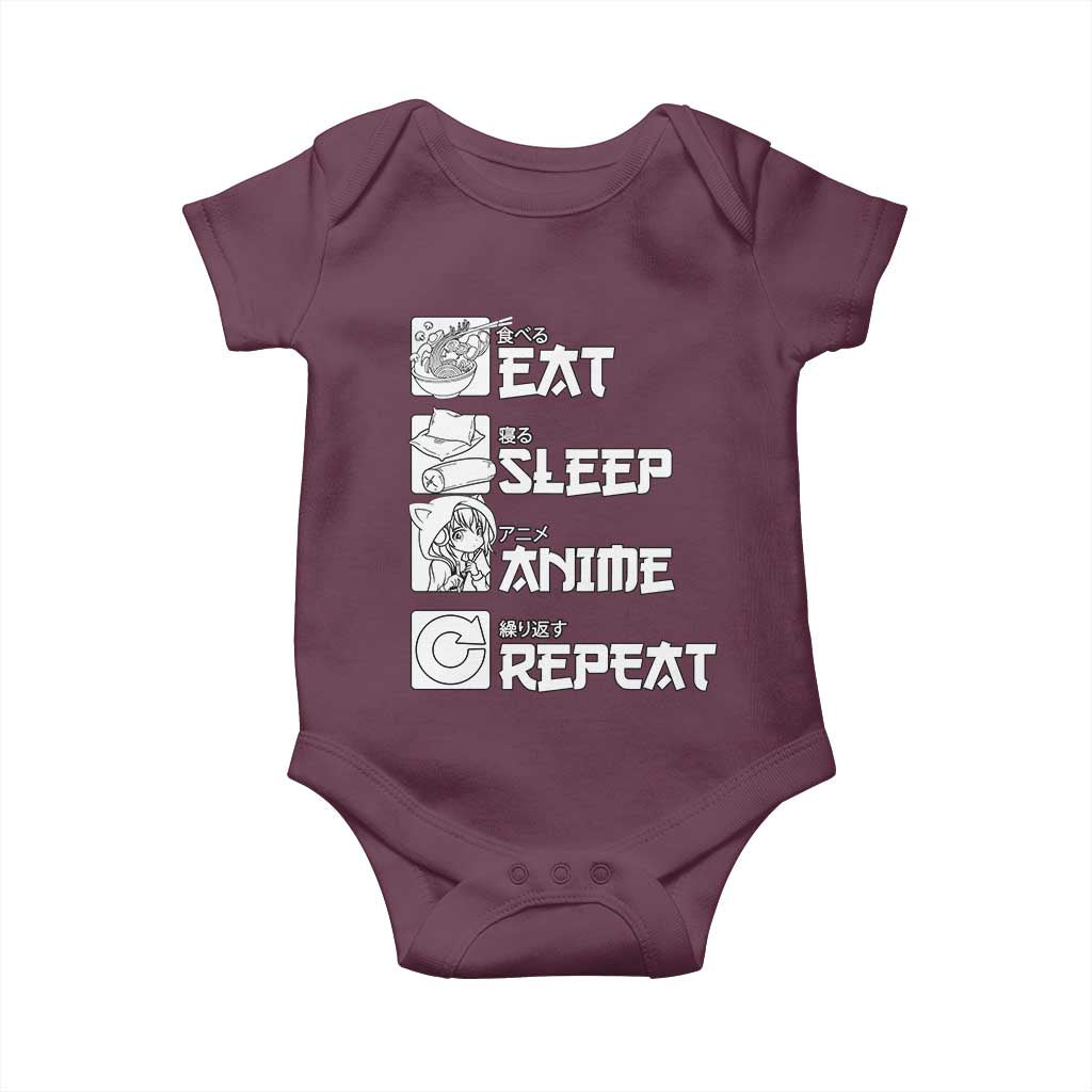 Eat Sleep Anime Repeat Baby Onesie Japan Otaku Manga Lover