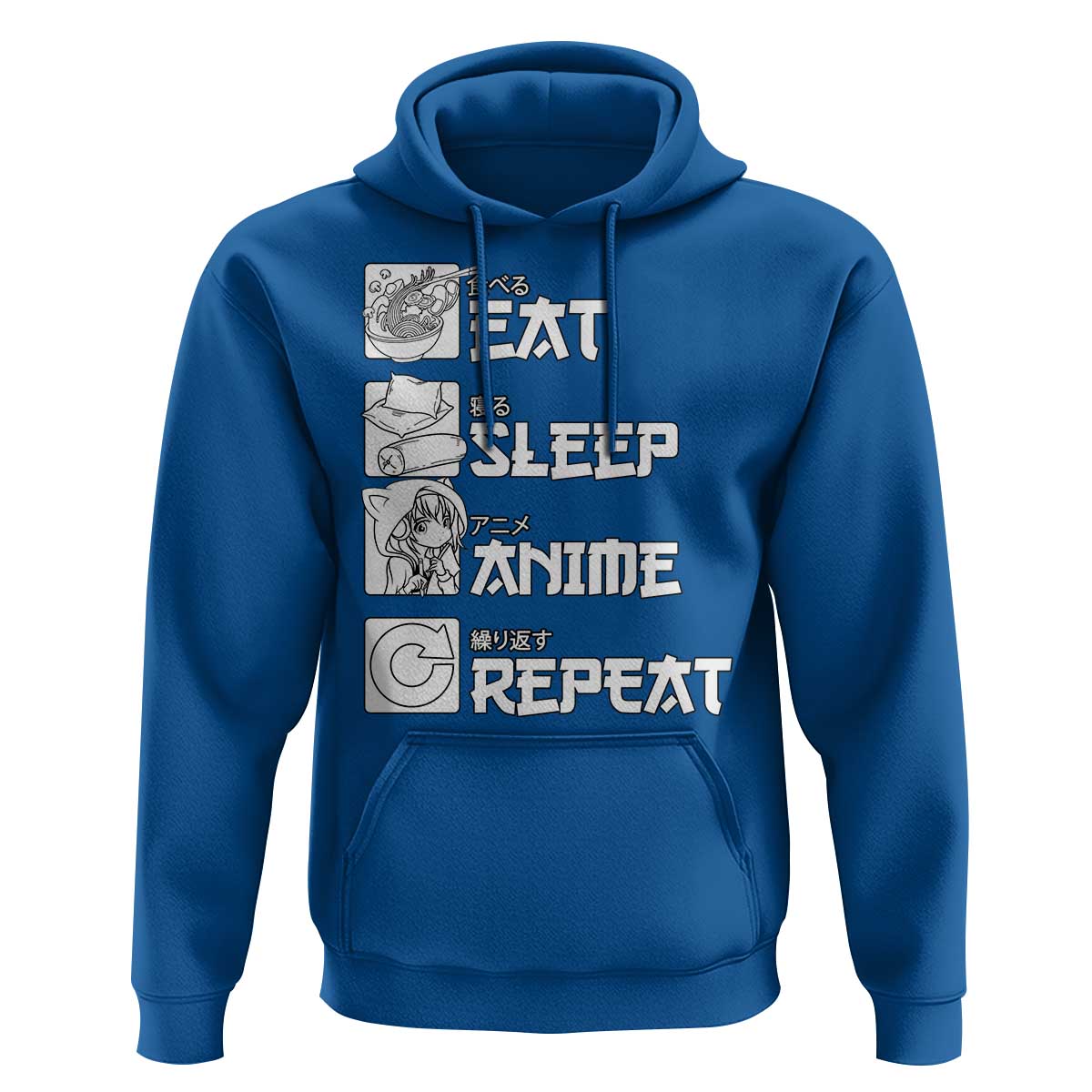 Eat Sleep Anime Repeat Hoodie Japan Otaku Manga Lover