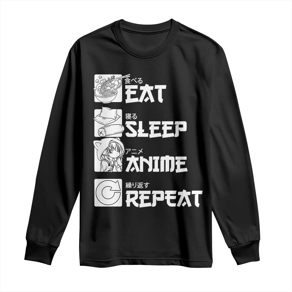 Eat Sleep Anime Repeat Long Sleeve Shirt Japan Otaku Manga Lover