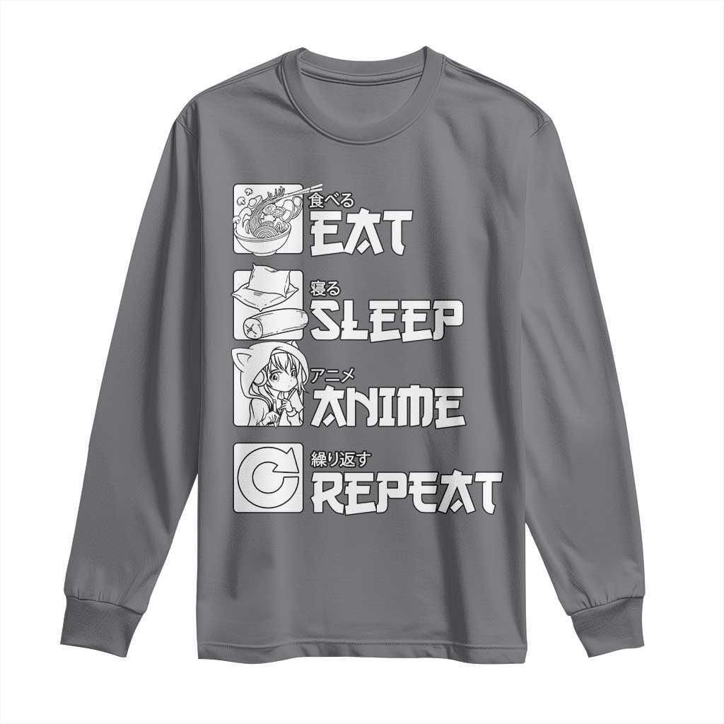Eat Sleep Anime Repeat Long Sleeve Shirt Japan Otaku Manga Lover