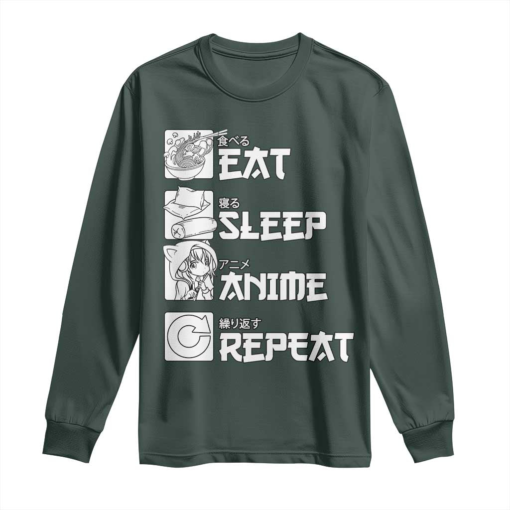 Eat Sleep Anime Repeat Long Sleeve Shirt Japan Otaku Manga Lover