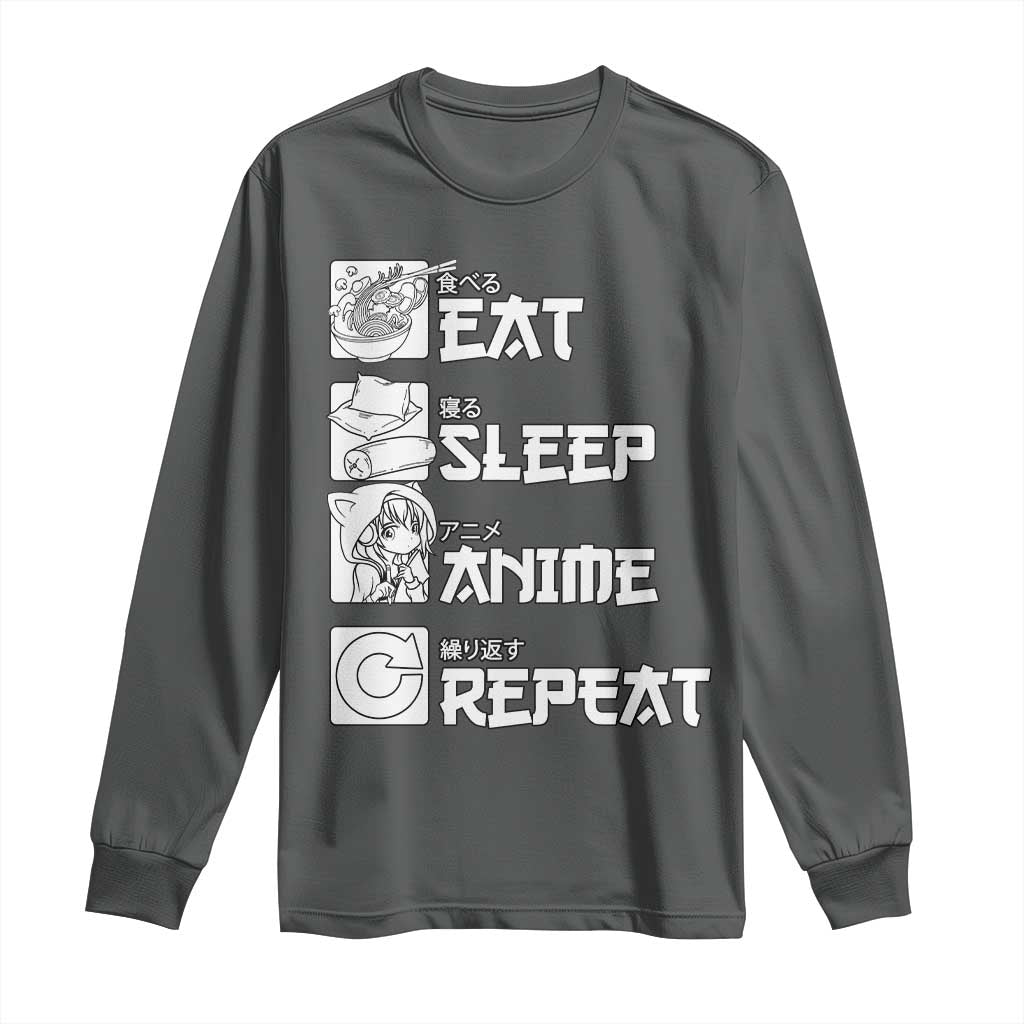Eat Sleep Anime Repeat Long Sleeve Shirt Japan Otaku Manga Lover