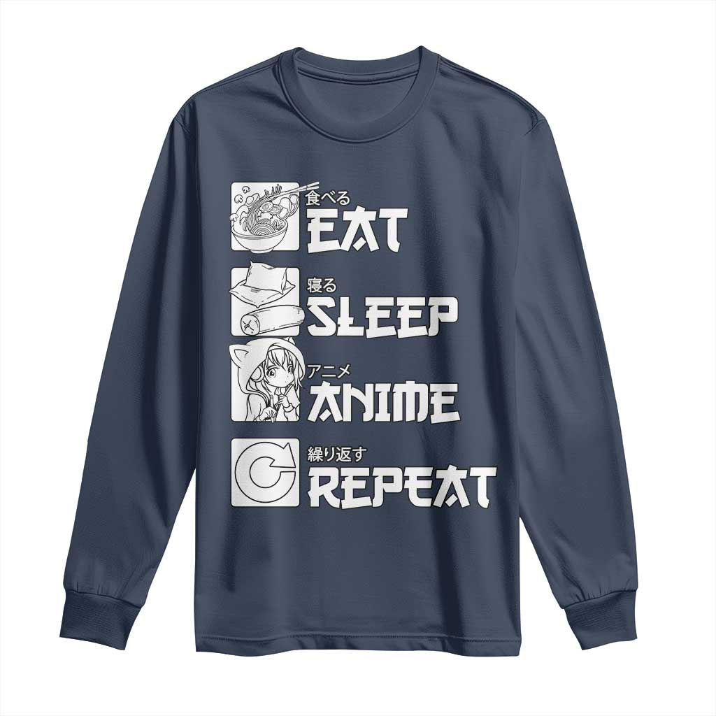 Eat Sleep Anime Repeat Long Sleeve Shirt Japan Otaku Manga Lover