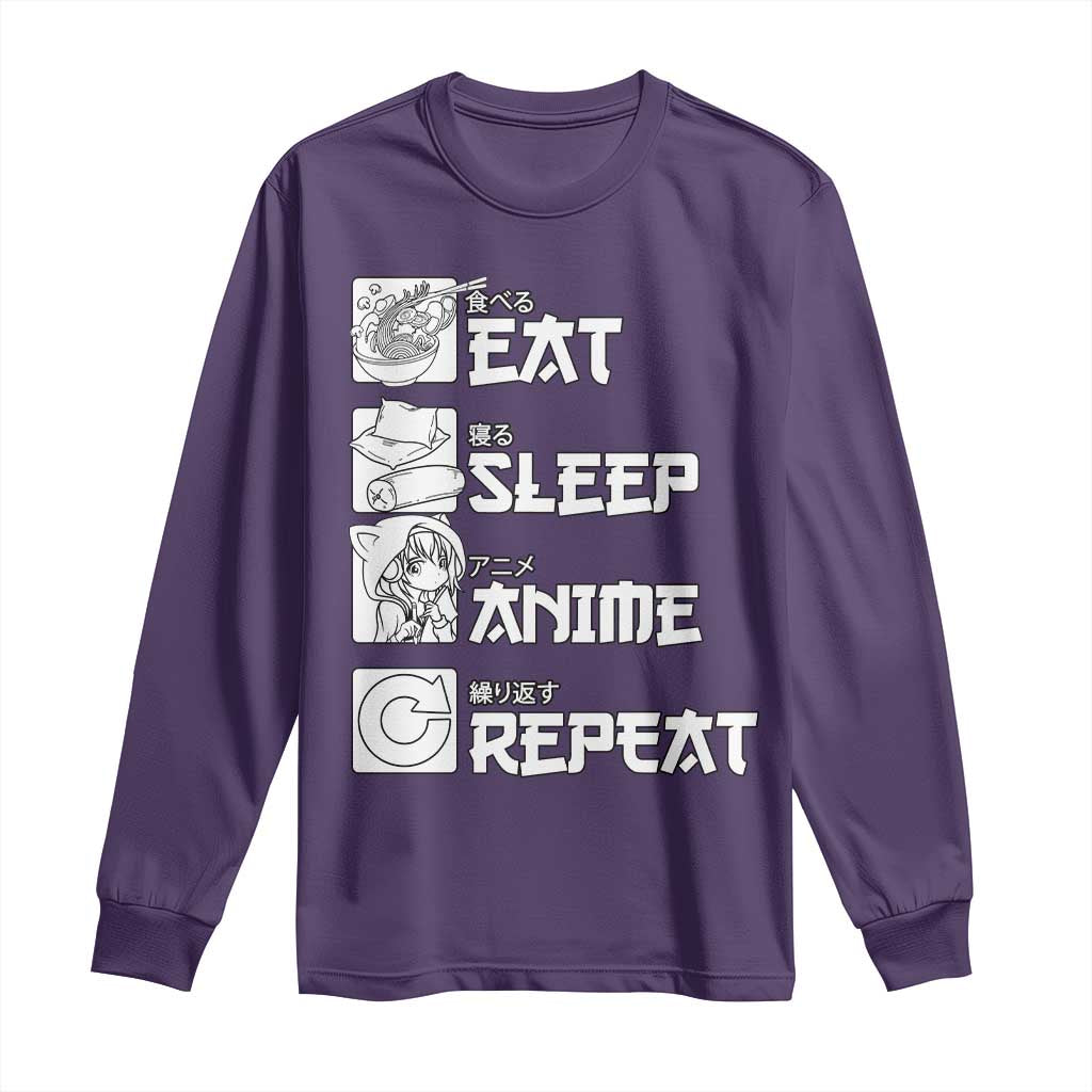 Eat Sleep Anime Repeat Long Sleeve Shirt Japan Otaku Manga Lover