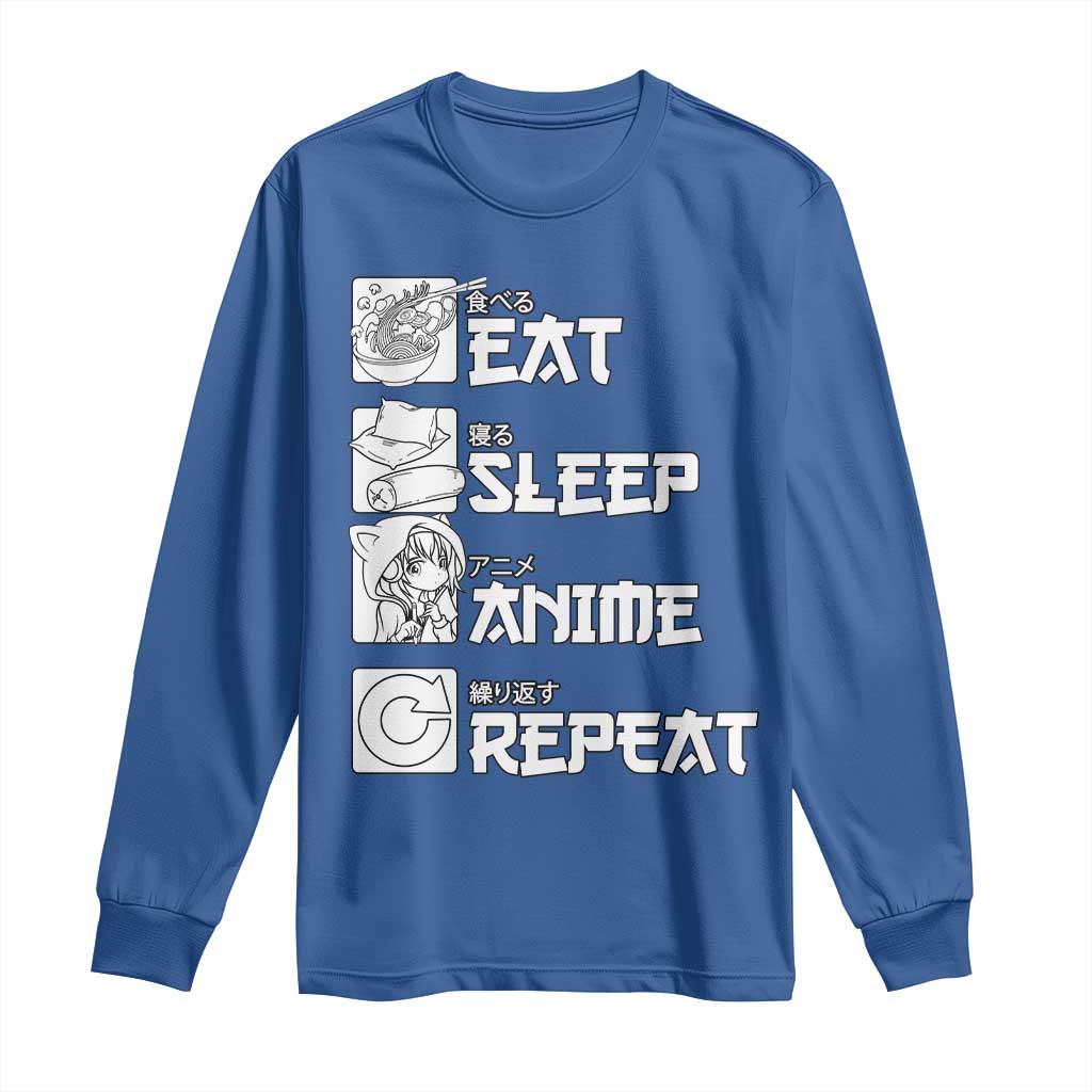 Eat Sleep Anime Repeat Long Sleeve Shirt Japan Otaku Manga Lover