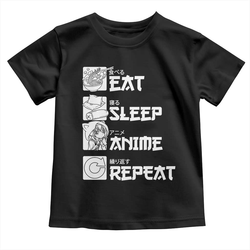 Eat Sleep Anime Repeat Toddler T Shirt Japan Otaku Manga Lover