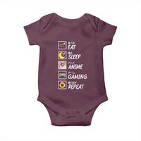 Eat Sleep Anime Gaming Repeat Baby Onesie Kawaii Otaku Gamer Manga Ramen Lover