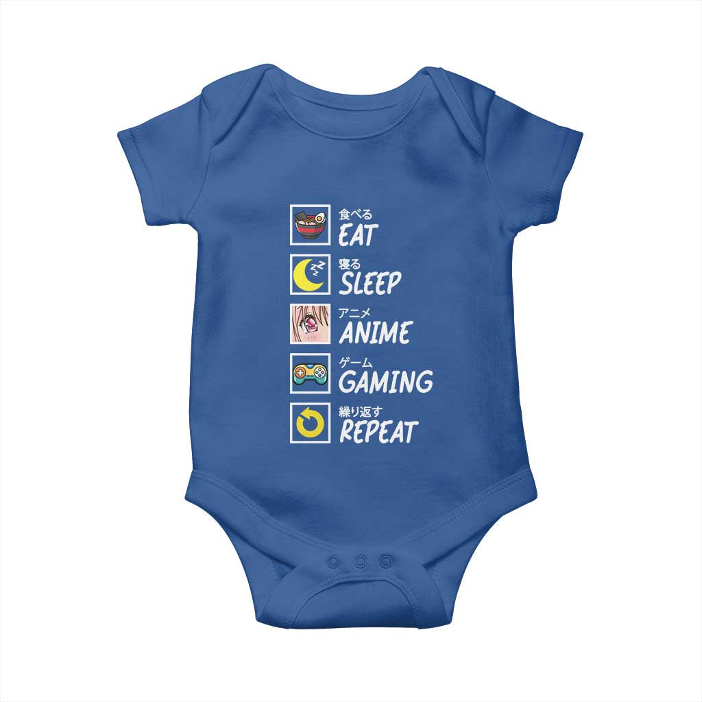 Eat Sleep Anime Gaming Repeat Baby Onesie Kawaii Otaku Gamer Manga Ramen Lover