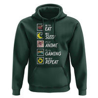 Eat Sleep Anime Gaming Repeat Hoodie Kawaii Otaku Gamer Manga Ramen Lover