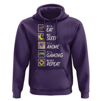 Eat Sleep Anime Gaming Repeat Hoodie Kawaii Otaku Gamer Manga Ramen Lover