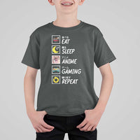 Eat Sleep Anime Gaming Repeat T Shirt For Kid Kawaii Otaku Gamer Manga Ramen Lover - Wonder Print Shop