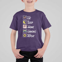 Eat Sleep Anime Gaming Repeat T Shirt For Kid Kawaii Otaku Gamer Manga Ramen Lover - Wonder Print Shop