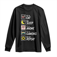 Eat Sleep Anime Gaming Repeat Long Sleeve Shirt Kawaii Otaku Gamer Manga Ramen Lover