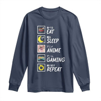 Eat Sleep Anime Gaming Repeat Long Sleeve Shirt Kawaii Otaku Gamer Manga Ramen Lover