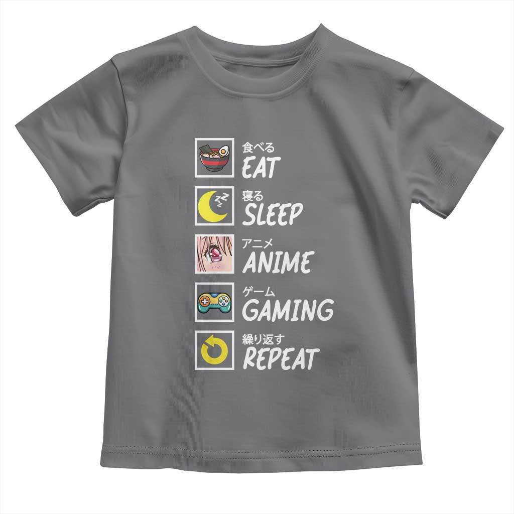 Eat Sleep Anime Gaming Repeat Toddler T Shirt Kawaii Otaku Gamer Manga Ramen Lover
