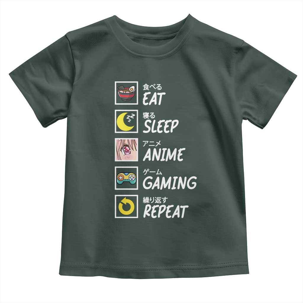 Eat Sleep Anime Gaming Repeat Toddler T Shirt Kawaii Otaku Gamer Manga Ramen Lover