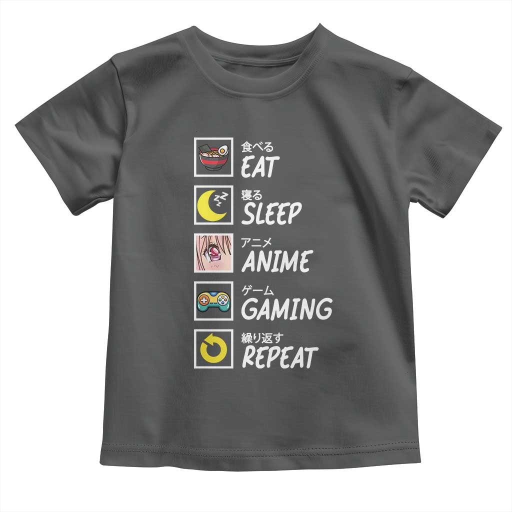Eat Sleep Anime Gaming Repeat Toddler T Shirt Kawaii Otaku Gamer Manga Ramen Lover