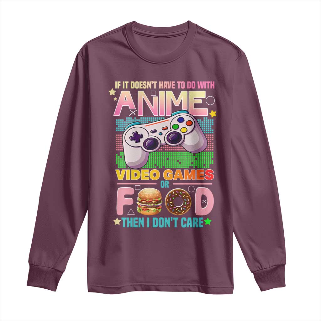 Anime Video Games Food Long Sleeve Shirt Japan Kawaii Gamer Otaku Aesthetic
