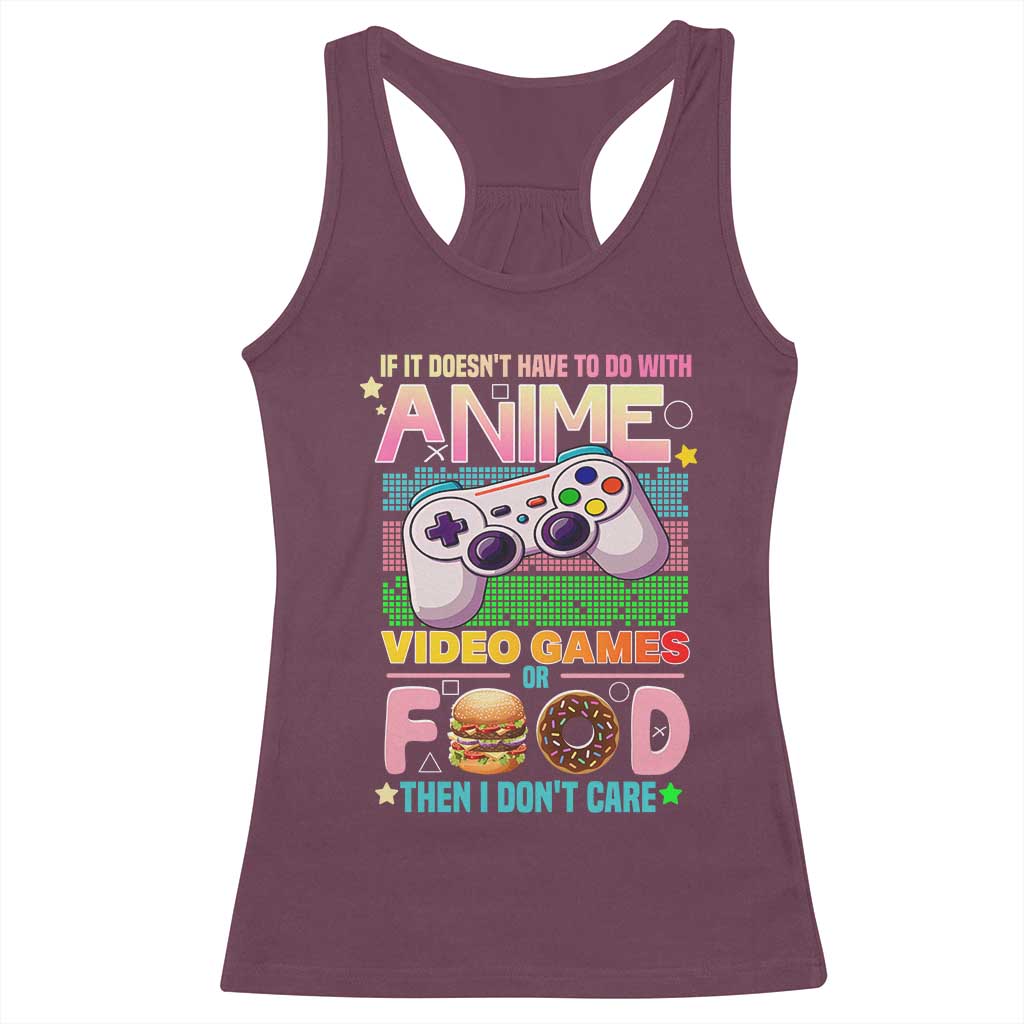 Anime Video Games Food Racerback Tank Top Japan Kawaii Gamer Otaku Aesthetic