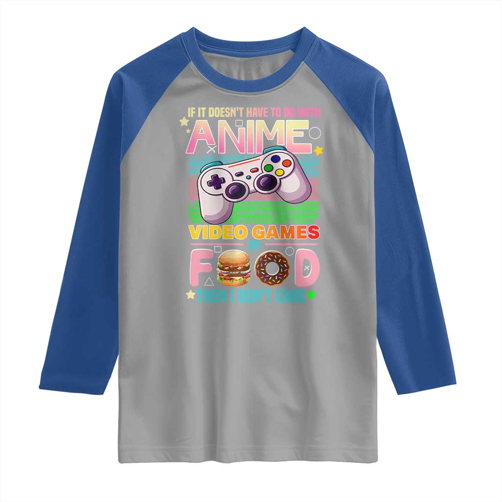 Anime Video Games Food Raglan Shirt Japan Kawaii Gamer Otaku Aesthetic