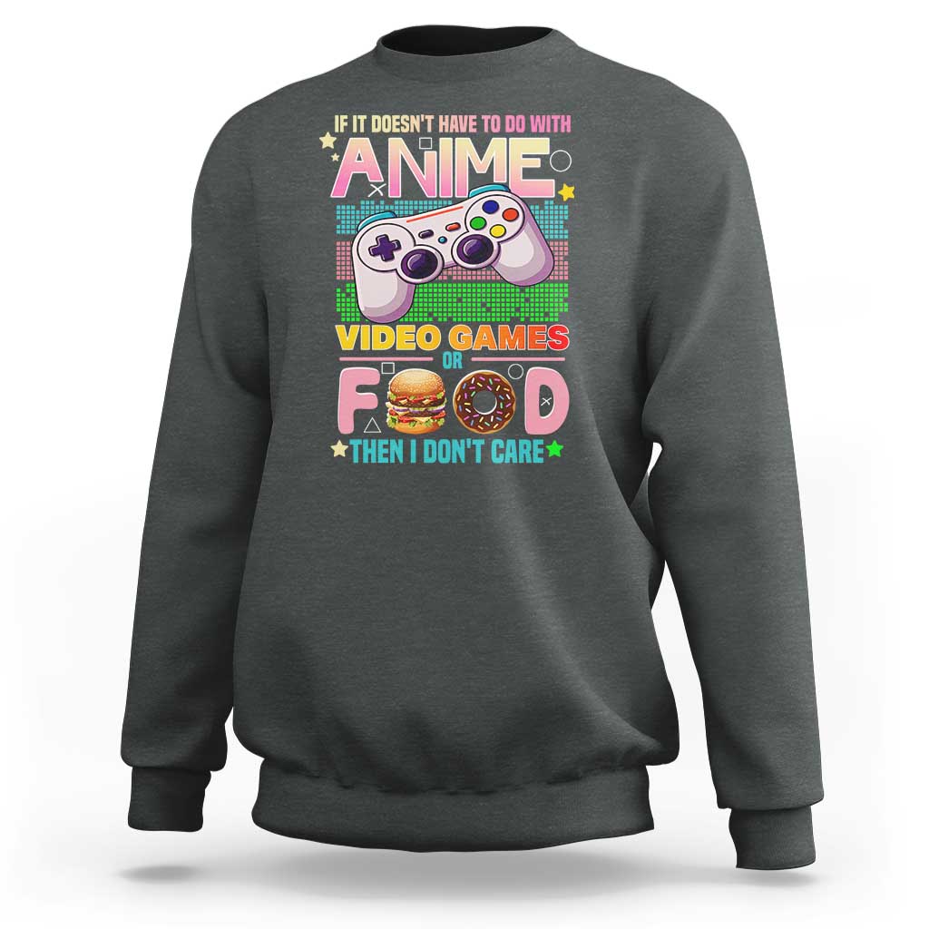 Anime Video Games Food Sweatshirt Japan Kawaii Gamer Otaku Aesthetic