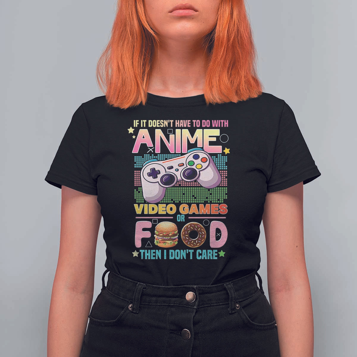 Anime Video Games Food T Shirt For Women Japan Kawaii Gamer Otaku Aesthetic