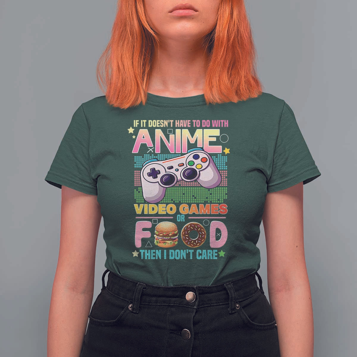 Anime Video Games Food T Shirt For Women Japan Kawaii Gamer Otaku Aesthetic