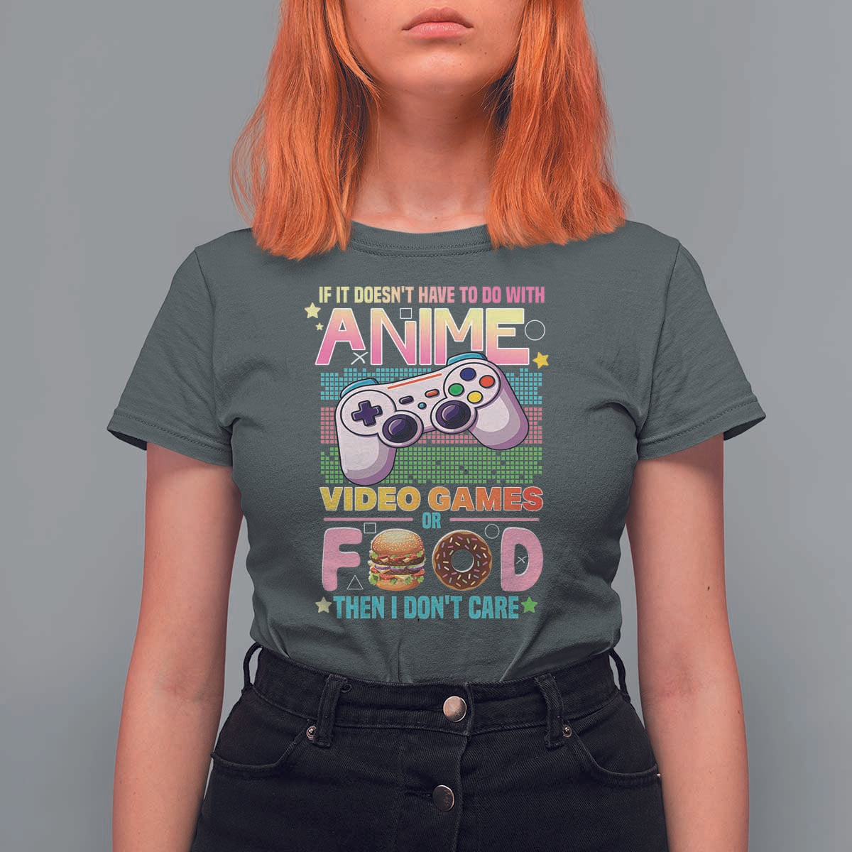 Anime Video Games Food T Shirt For Women Japan Kawaii Gamer Otaku Aesthetic