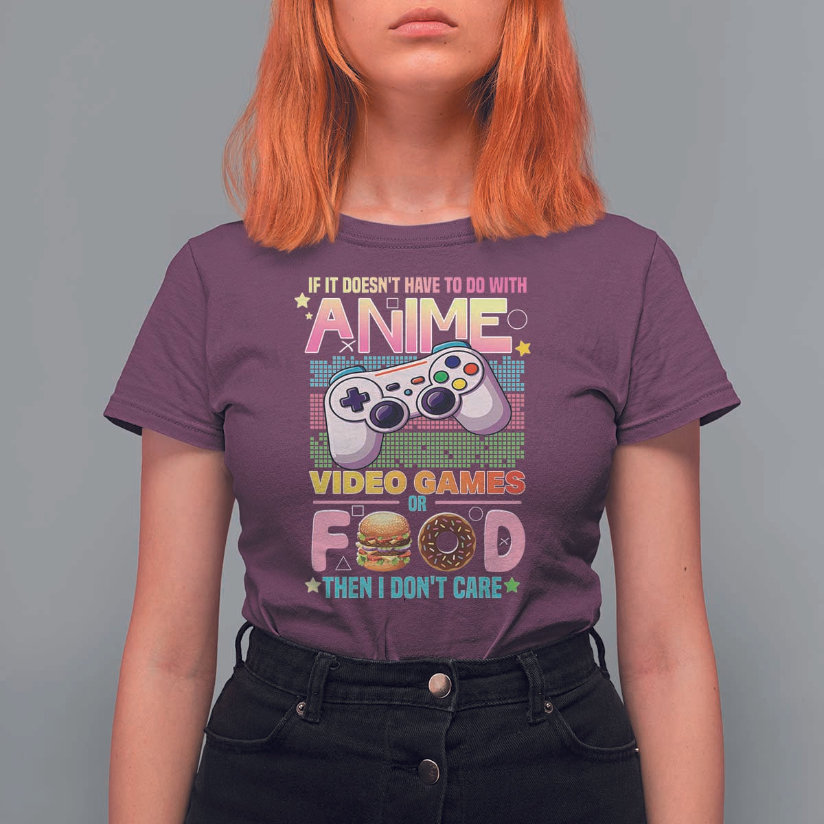 Anime Video Games Food T Shirt For Women Japan Kawaii Gamer Otaku Aesthetic