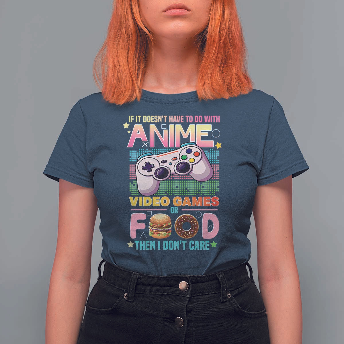 Anime Video Games Food T Shirt For Women Japan Kawaii Gamer Otaku Aesthetic