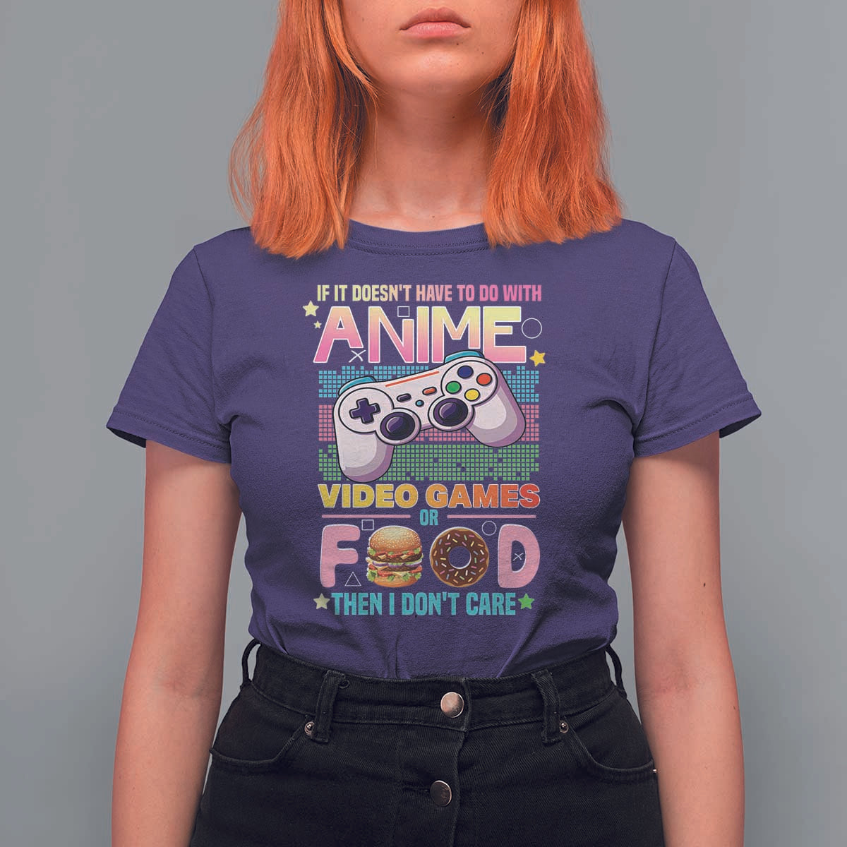 Anime Video Games Food T Shirt For Women Japan Kawaii Gamer Otaku Aesthetic
