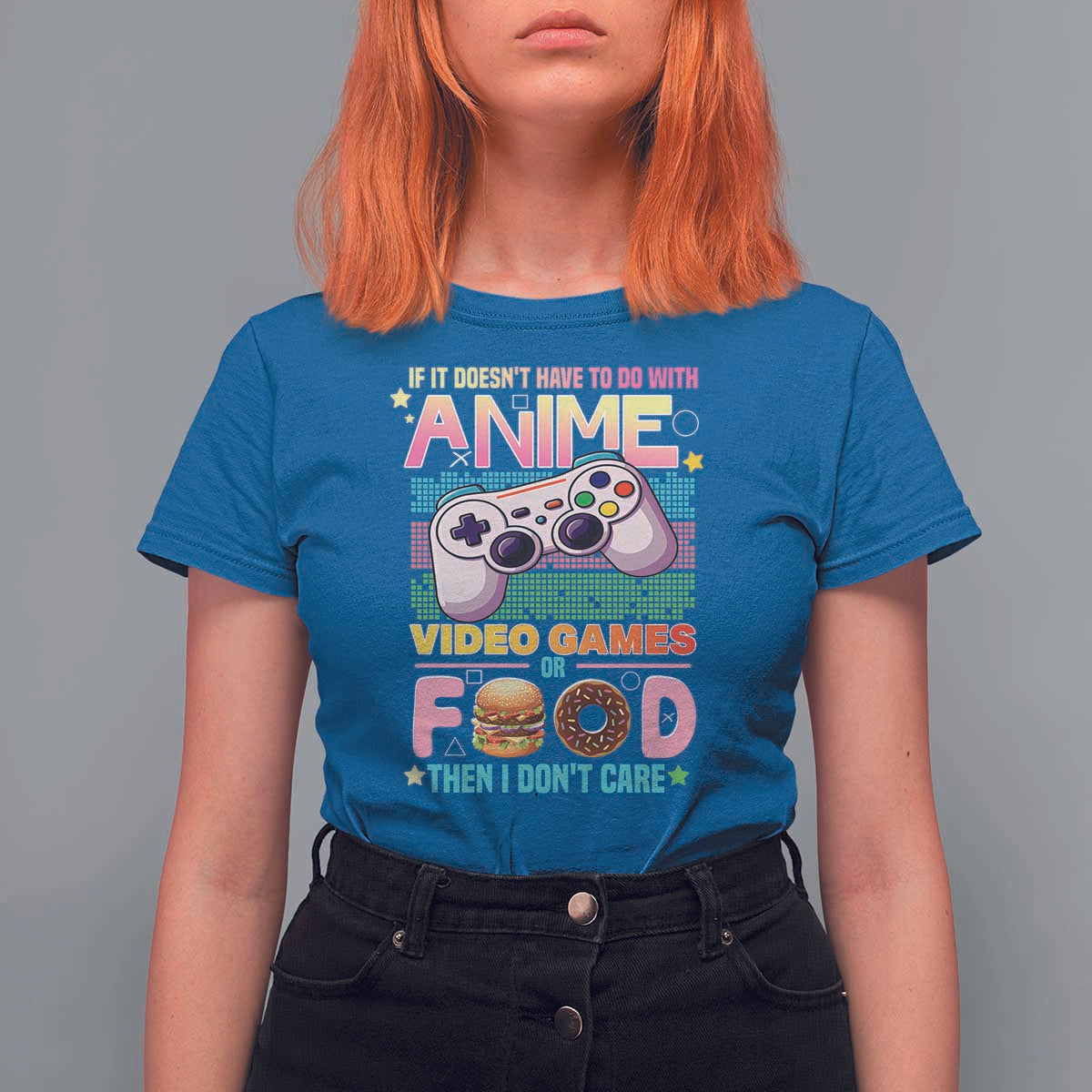 Anime Video Games Food T Shirt For Women Japan Kawaii Gamer Otaku Aesthetic