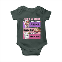 Just A Girl Who Loves Anime Ramen And Sketching Baby Onesie Cute Japan Kawaii Otaku Manga Lover