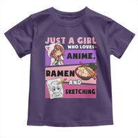 Just A Girl Who Loves Anime Ramen And Sketching Toddler T Shirt Cute Japan Kawaii Otaku Manga Lover